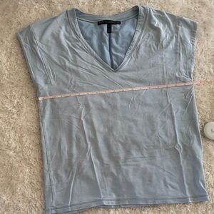 White House Black Market Sky Blue V-Neck Tee